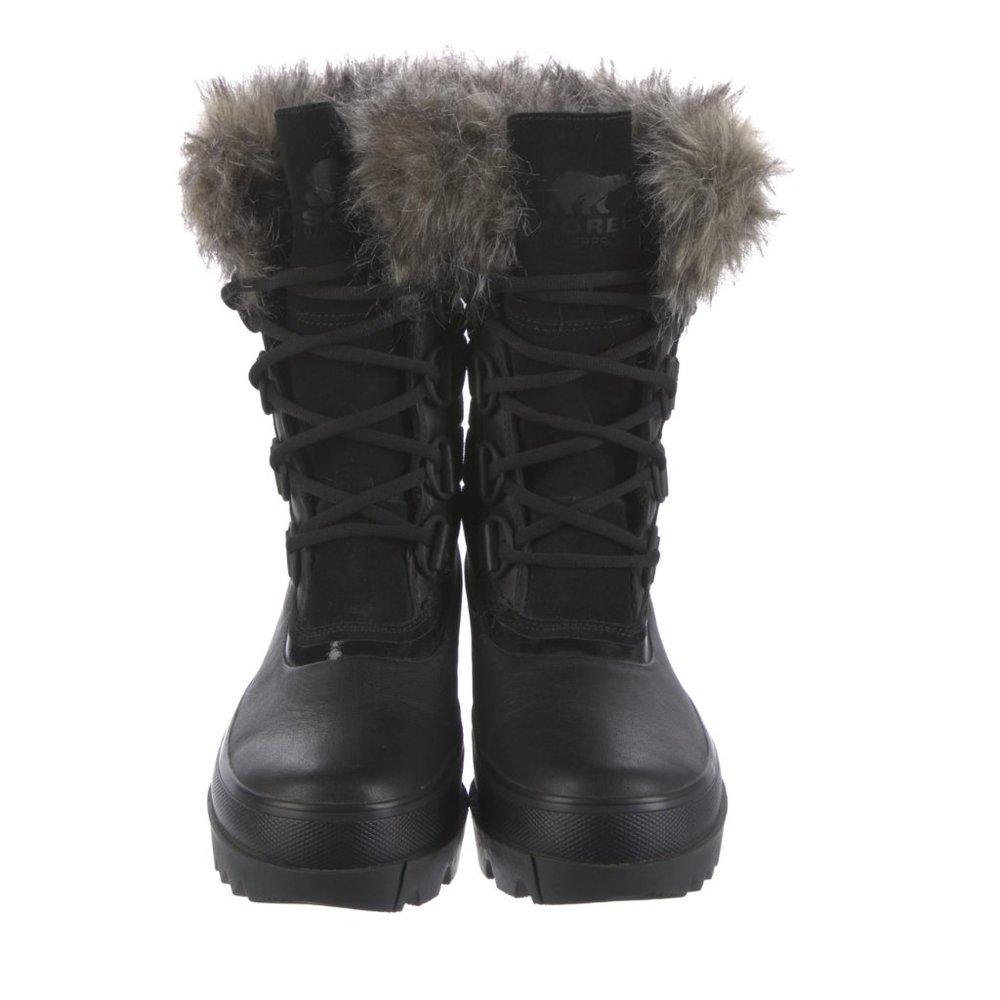 SOREL Suede Faux Fur Trim Lace-Up Boots Size: US 7